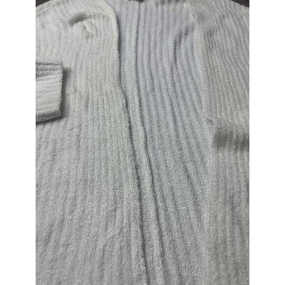Barefoot Dreams CozyChic Lite Open Front Cardigan White 1X Soft Knit - Picture 2 of 8